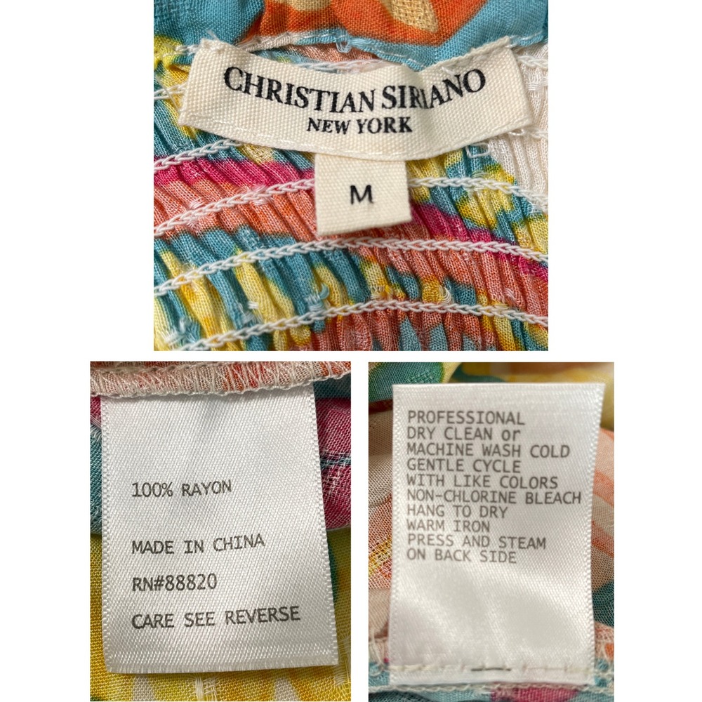 Christian Siriano Tropical Floral Smocked Button Front High Low Maxi Skirt M - Picture 4 of 16